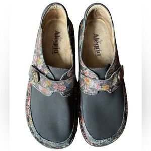 Alegria Brenna Garland Women’s Floral Patterned Black Mary Jane Shoes Sz 39(9)